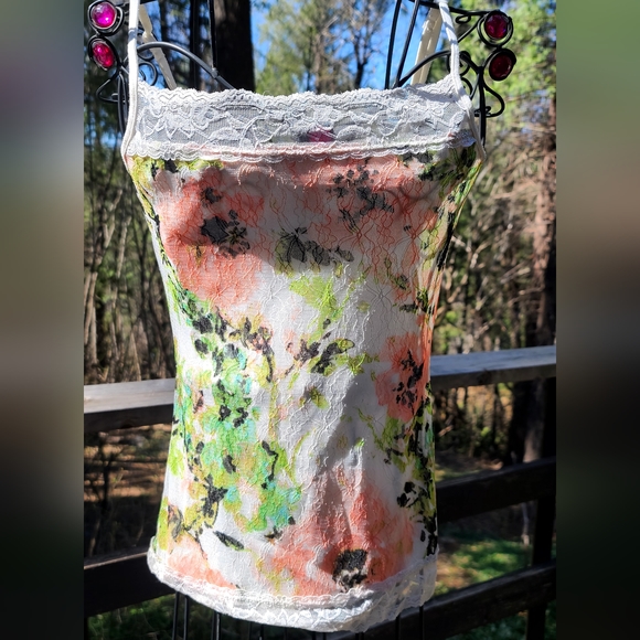 Maurices beautiful floral lace camisole lined tank szXS - Picture 2 of 8